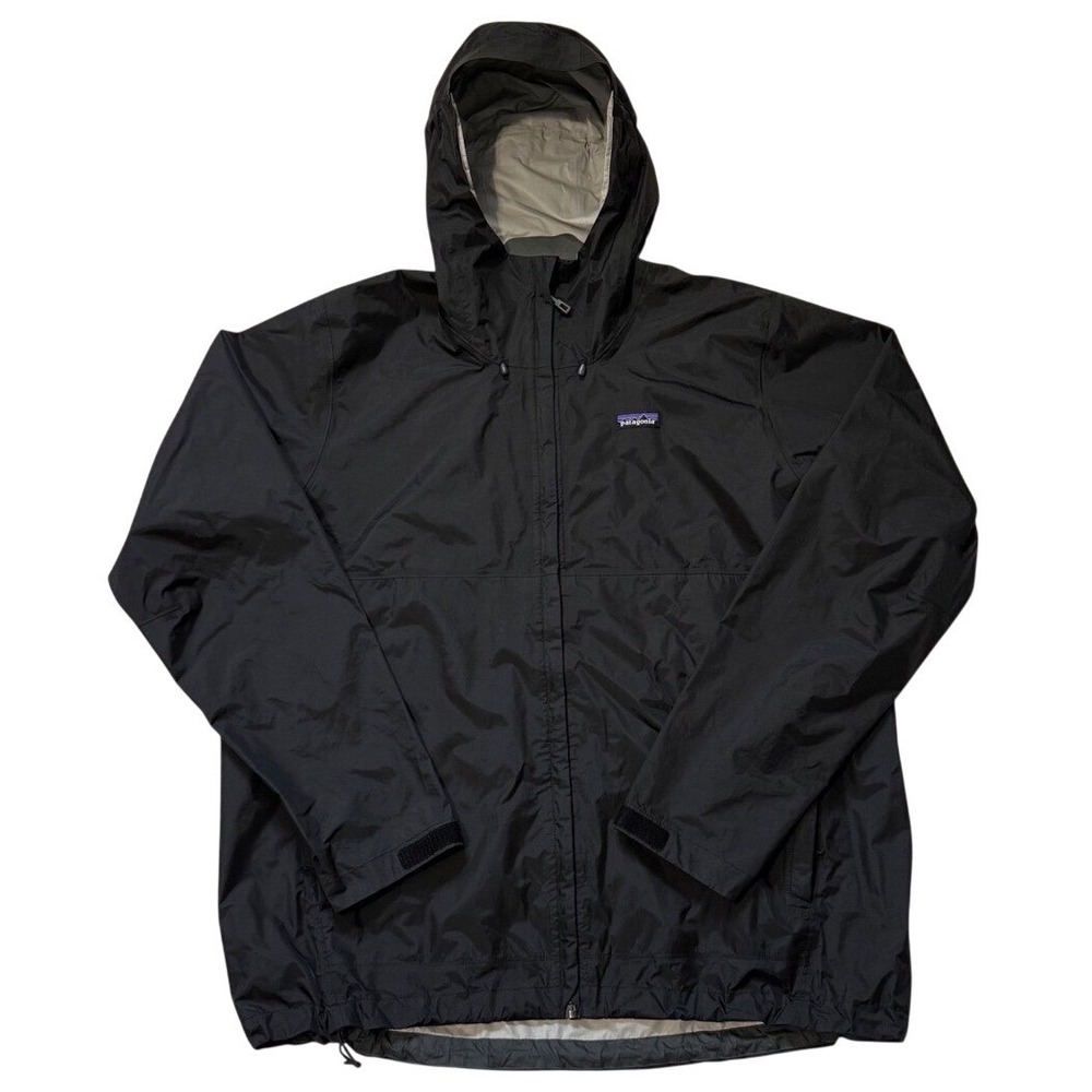 Patagonia Torrentshell H2No Rain Jacket Mens Large Black Waterproof Hooded Shell